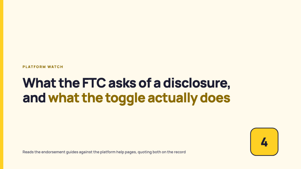 The paid partnership label and the FTC disclosure standard