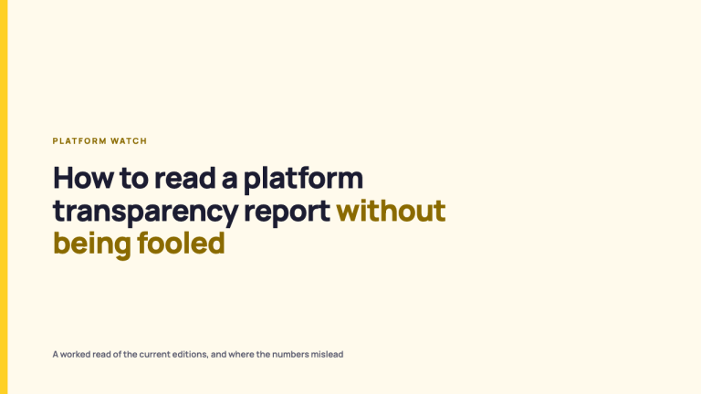 How to read a platform transparency report without being fooled