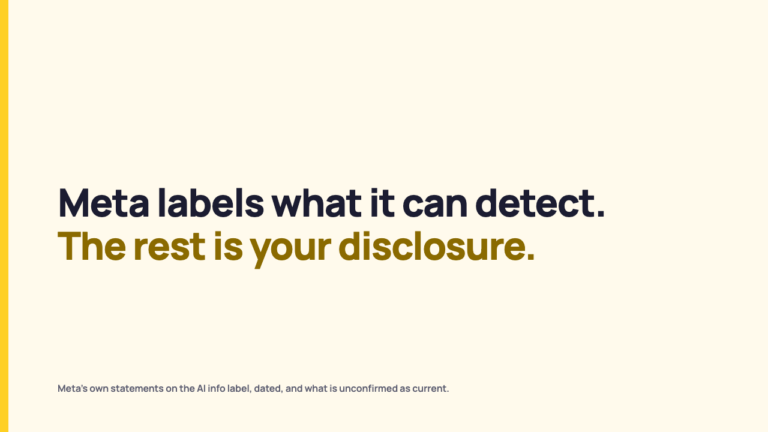 Meta’s AI info label: what it detects, what it leaves to you