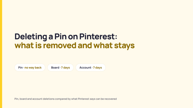 Deleting a Pin on Pinterest: what is removed and what stays